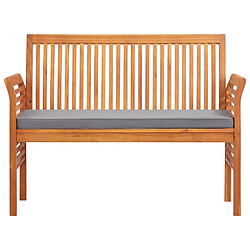 Maison Chic Banc de jardin 2 places | Banquette de jardin | Chaise Relax avec coussin 120cm Bois d'acacia massif -MN82210