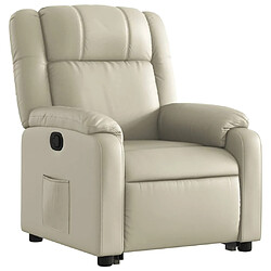 Avis vidaXL Fauteuil inclinable Crème Similicuir