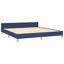 Maison Chic Lit adulte - Cadre Structure de lit avec tête de lit Contemporain Bleu 180 x 200 cm Tissu -MN34108 pas cher