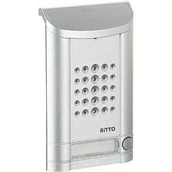 Ritto 1271937 Minivox Interphone 1 bouton Blanc/alu