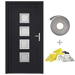 vidaXL Porte d'entrée anthracite 88x200 cm PVC