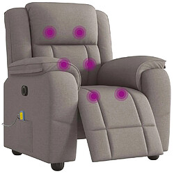 vidaXL Fauteuil de massage inclinable électrique Taupe Tissu