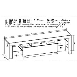 Avis Dusine Meuble TV SPIDER à LED en Blanc MAT avec porte Blanc Laqué 130 cm