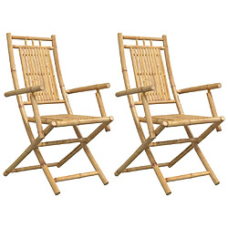 vidaXL Chaises pliables de jardin lot de 2 53x66x99 cm bambou