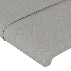 Maison Chic Tête de lit scandinave à LED,meuble de chambre Gris clair 203x16x118/128 cm Tissu -MN58584 pas cher