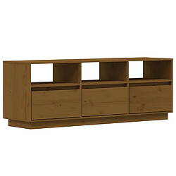 Maison Chic Meuble TV scandinave - Banc TV pour salon Marron miel 140x37x50 cm Bois de pin massif -MN21606