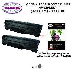 2 Toners génériques HP CB435A ,HP 35A pour imprimante HP LaserJet P1008, P1009 + 20f papiers photos A6 -T3AZUR