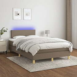 Sommier à lattes LED,Cadre à lattes de lit avec matelas pour Adulte Taupe 120x200 cm Tissu -MN30006