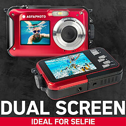 Avis Agfa Photo Realishot WP8000 - Appareil Photo Numérique Compact étanche - 2 Batteries + Dragonne Flottante Incluse- Rouge - Rouge