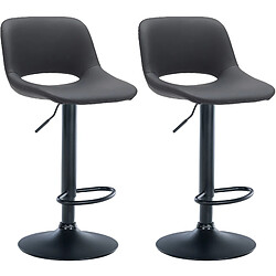 Non Lot de 2 tabourets de bar Camden simili cuir noir pas cher