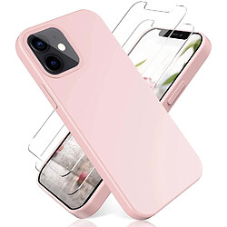 Coque Silicone Couleur Rose + 2 Verres Trempes Pour iPhone 12 / 12 Pro Little Boutik®