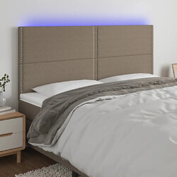 Maison Chic Tête de lit moderne à LED lumineuse pour chambre - Décoration de lit Taupe 160x5x118/128 cm Tissu -MN49939