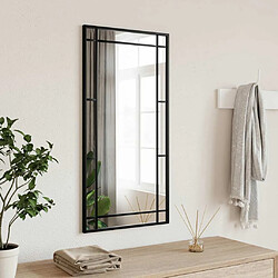 Maison Chic Miroir mural | Miroir Décoration pour Maison Salle de Bain noir 40x80 cm rectangulaire fer -GKD55670