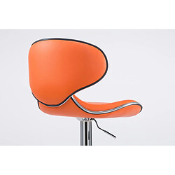 Acheter Decoshop26 Tabouret de bar chaise de bar x2 hauteur réglable avec repose pieds en synthétique orange et métal TDB10129