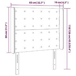 vidaXL Tête de lit avec oreilles Gris foncé 83x16x118/128 cm Tissu pas cher