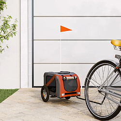 vidaXL Remorque de vélo pour animaux de compagnie orange et gris