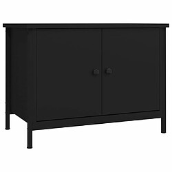 Maison Chic Meuble TV scandinave - Banc TV pour salon avec portes noir 60x35x45 cm bois d'ingénierie -MN29693