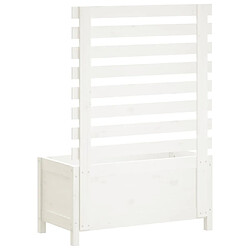 Avis vidaXL Jardinière avec support blanc 79x39,5x114 cm bois de pin massif