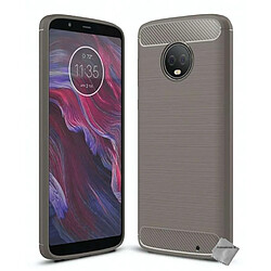 Htdmobiles Coque silicone gel carbone pour Motorola Moto G6 Plus + film ecran - GRIS