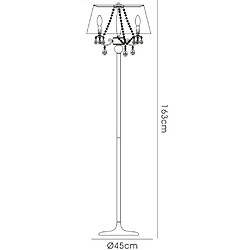 Avis Luminaire Center Lampadaire Olivia avec Abat jour crème ivoire 3 Ampoules chrome poli/cristal