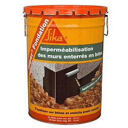 Enduit d'imperméabilisation des fondations en béton - SIKA Imper fondation - Noir - 25L