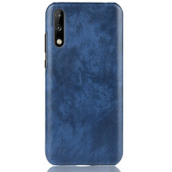 Wewoo Coque Rigide Pour Huawei Enjoy 10s Shockproof Litchi PC + PU Case Blue