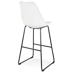 Acheter Alterego Tabouret de bar 'CHOKO' blanc et pieds en métal noir