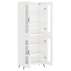 Avis vidaXL Buffet haut Blanc brillant 69,5x34x180 cm Bois d'ingénierie