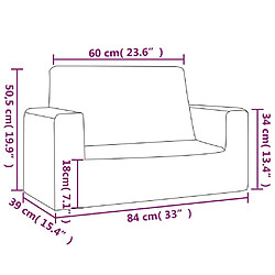 vidaXL Canapé pour enfants à 2 places Gris clair étoiles Peluche douce pas cher