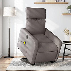 Maison Chic Fauteuil Relax pour salon, Fauteuil inclinable de massage électrique Taupe Tissu -GKD49049