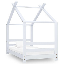 Maison Chic Lit d'Enfant Chambre - Cadre de lit pour enfant Blanc Bois de pin massif 70x140 cm -MN65538