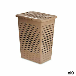 Kipit Panier à linge Beige Plastique 38 L 27 x 49,5 x 38,5 cm (10 Unités)