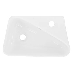 Lavabo avec vidage et trop-plein 45x27x13 cm blanc en céramique ML-Design