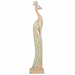 Figurine Décorative Alexandra House Living Jute Bois verre Paon 106 x 15 x 22 cm