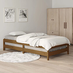 Avis vidaXL Lit empilable sans matelas marron miel 90x190cm bois pin massif