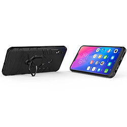 Wewoo Coque Housse de protection antichoc PC + TPU pour Vivo V9, avec support d'anneau magnétique (noir) pas cher