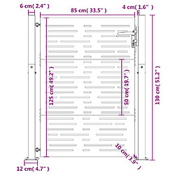 vidaXL Portail de jardin 105x130 cm acier corten conception de carré pas cher