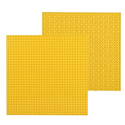 Wewoo 32 * 32 petites particules bricolage bloc de construction plaque inférieure 25,5 * 25,5 cm de mur accessoires jouets pour enfants jaune