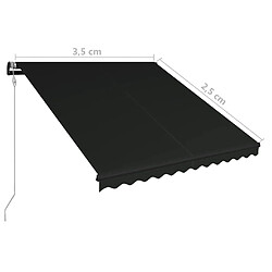 vidaXL Auvent rétractable automatique 350x250 cm Anthracite pas cher