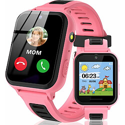 Vendos85 Montre Connectée Enfant Two-Way Call Téléphone Montre Touch Screen pour Enfants SOS rose