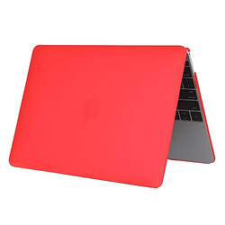 Wewoo Housse Étui rouge et Transparent pour Macbook 12 pouces Boîtier de protection en plastique dur translucide givré