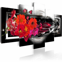 Paris Prix Tableau Imprimé Gerberas on Black Background 100 x 200 cm