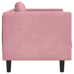 Acheter vidaXL Fauteuil avec coussin rose velours