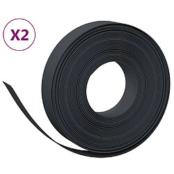 vidaXL Bordures de jardin 2 pcs noir 10 m 10 cm polyéthylène