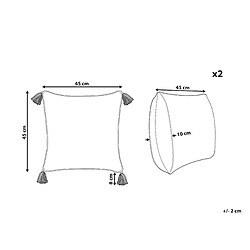 Avis Beliani Lot de 2 coussins SYRINGA Coton 45 x 45 cm Géométrique Impression en bloc Vert