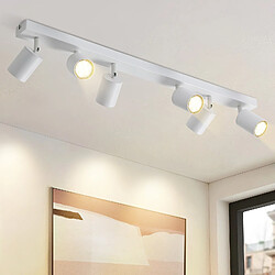 NETTLIFE 6 spots de plafond LED blancs GU10 orientables à 350° pour salon chambre cuisine sans ampoule