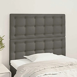 Maison Chic Lot de 2 Têtes de lit design pour chambre - Décoration de lit Gris 100x5x78/88 cm Similicuir -MN70456