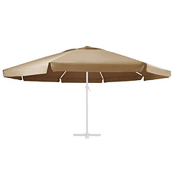 vidaXL Tissu de remplacement pour parasol d'extérieur Taupe 600 cm