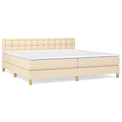 Maison Chic Lit Adulte - Lit simple Lit à sommier tapissier avec matelas moelleux - Meuble de Chambre - Crème 200x200 cm Tissu -MN41373