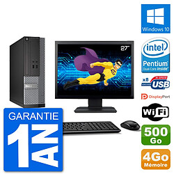 PC Dell Optiplex 3020 SFF Ecran 27" G3220 RAM 4Go Disque 500Go Windows 10 Wifi - Occasion